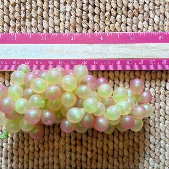 Vintage Decorative Faux Grape Clusters-green & Blush Pink- set of 2 - Picture 7 of 7